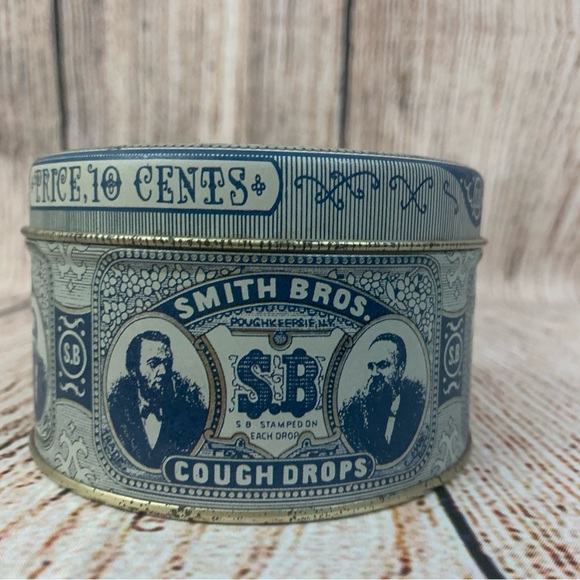 Vintage Smith Bros. Cough Drops Tin Can circle air tight - Picture 6 of 10